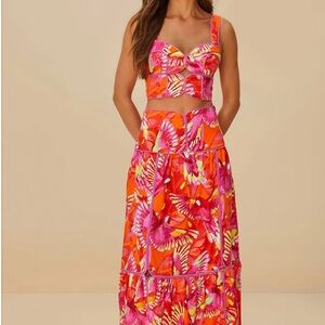 Vibrant Orange and Pink Women's Skirt